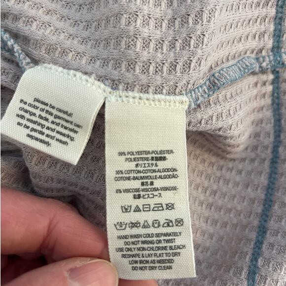 We The Free Free People Dahlia Thermal Top Size M Purple Bell Sleeve Oversized - Picture 5 of 7